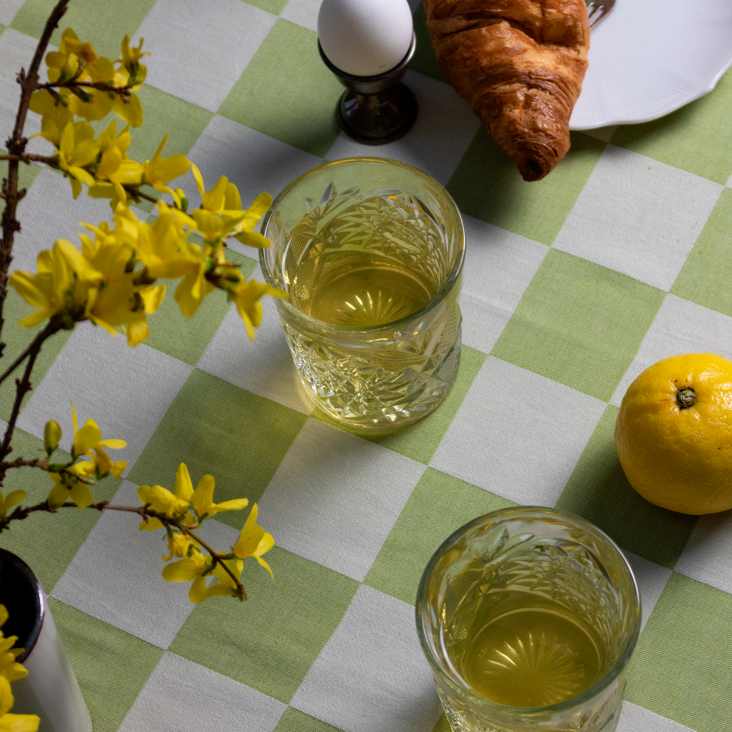 Table Label Groen Geblokt Tafelkleed