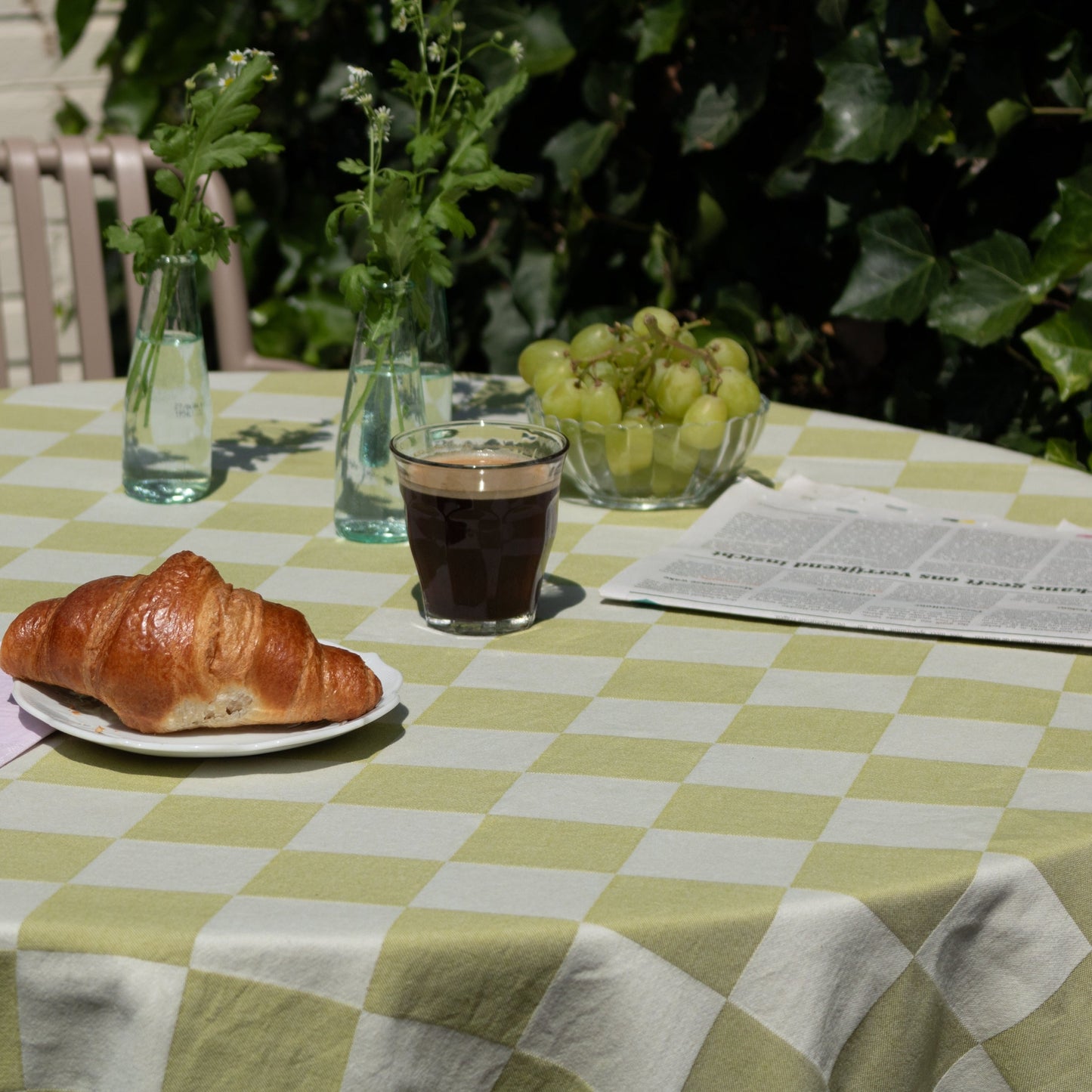 Table Label Groen Geblokt Tafelkleed