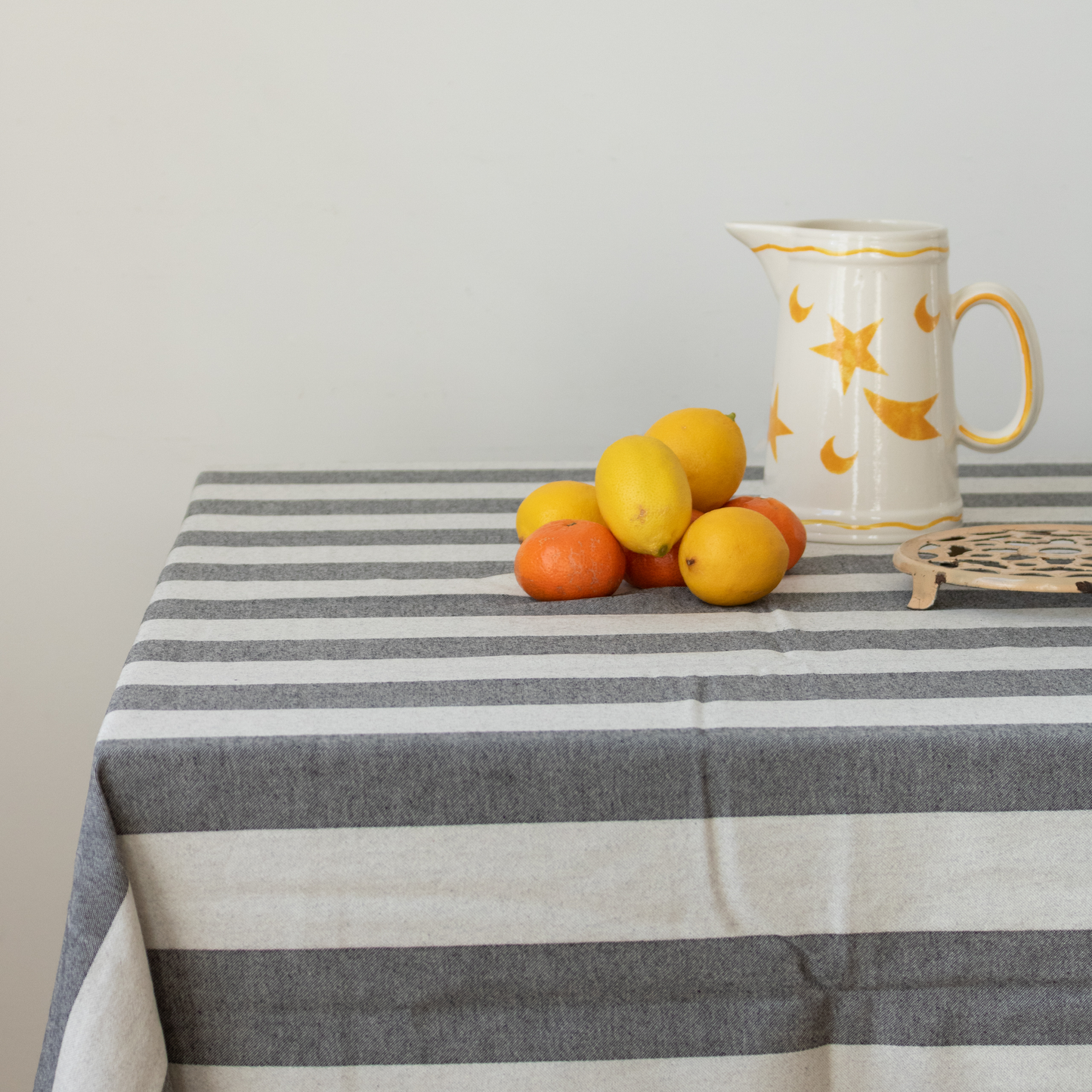 Table Label Antraciet Gestreept Tafelkleed