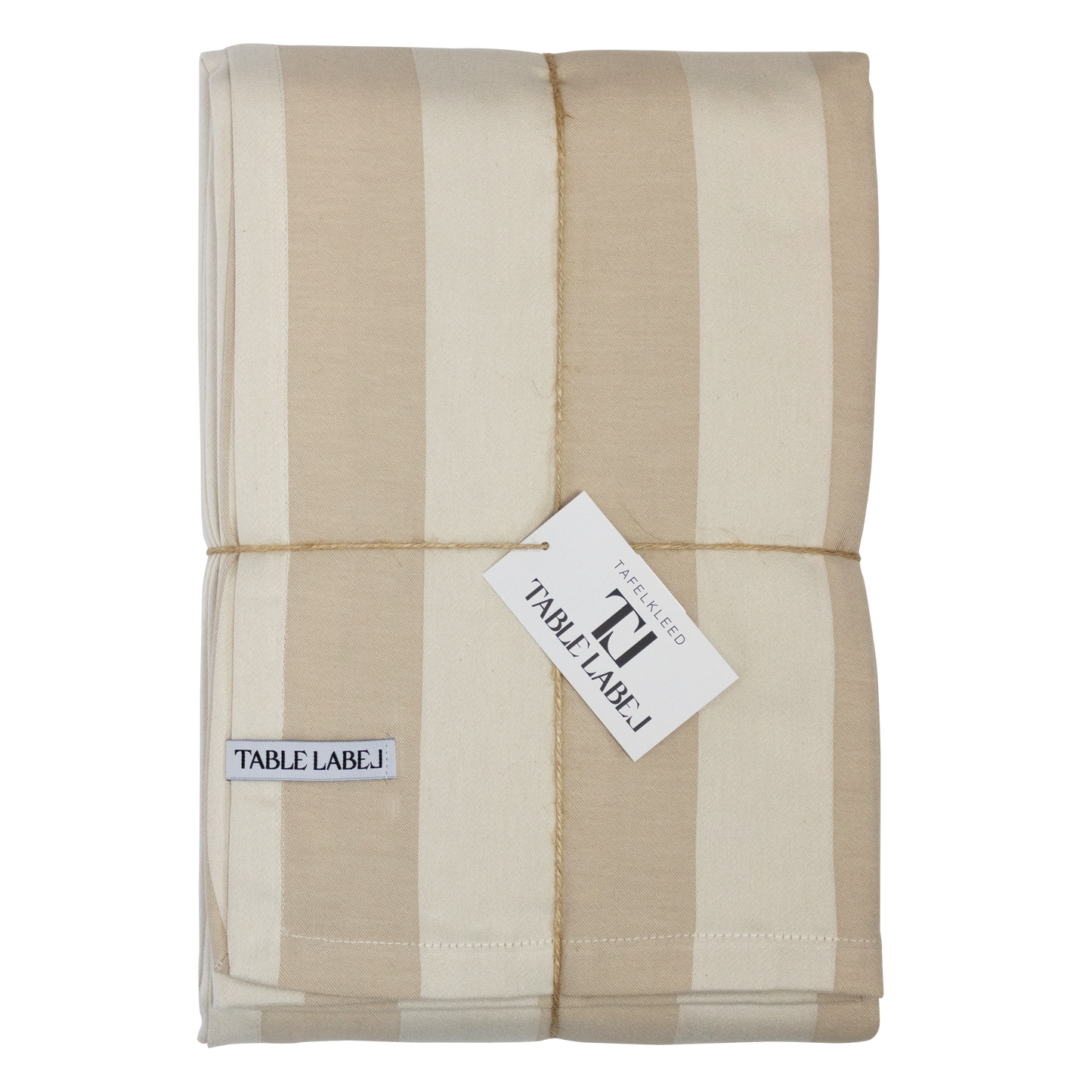 Table Label Beige Gestreept Tafelkleed