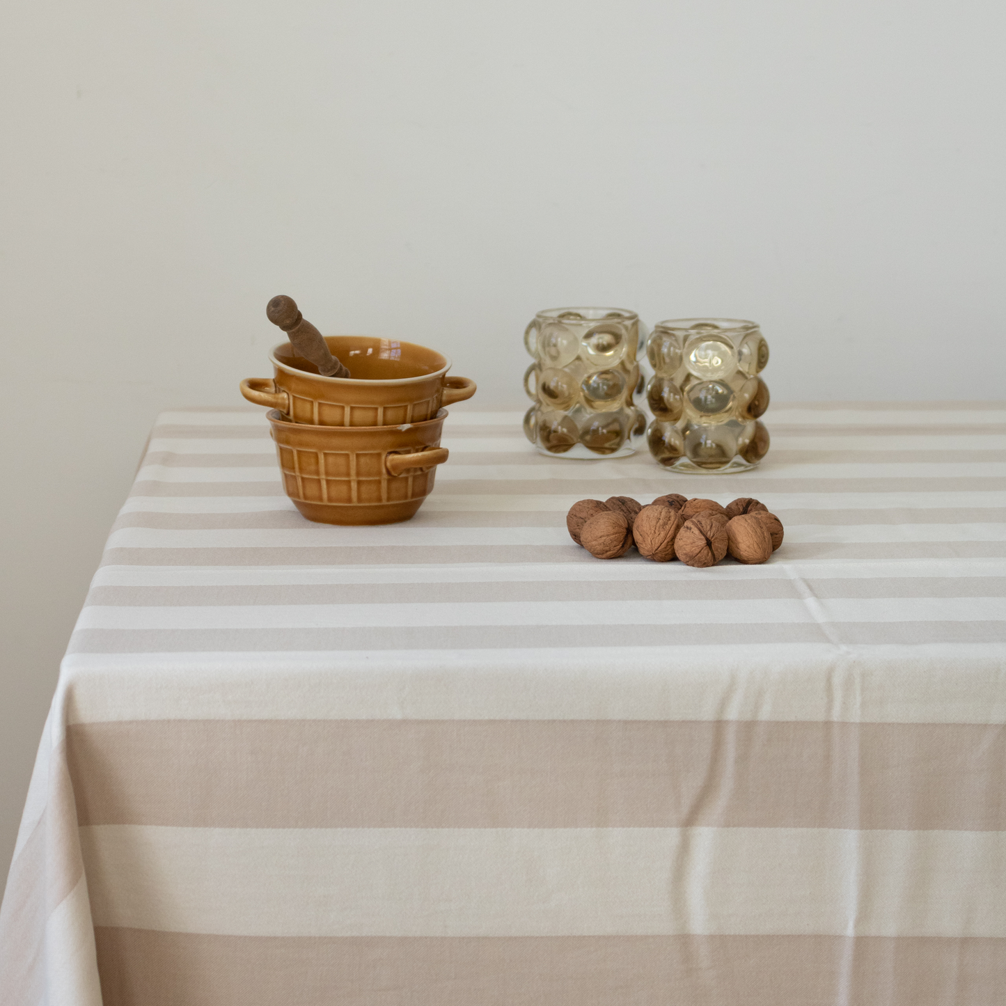 Table Label Beige Gestreept Tafelkleed