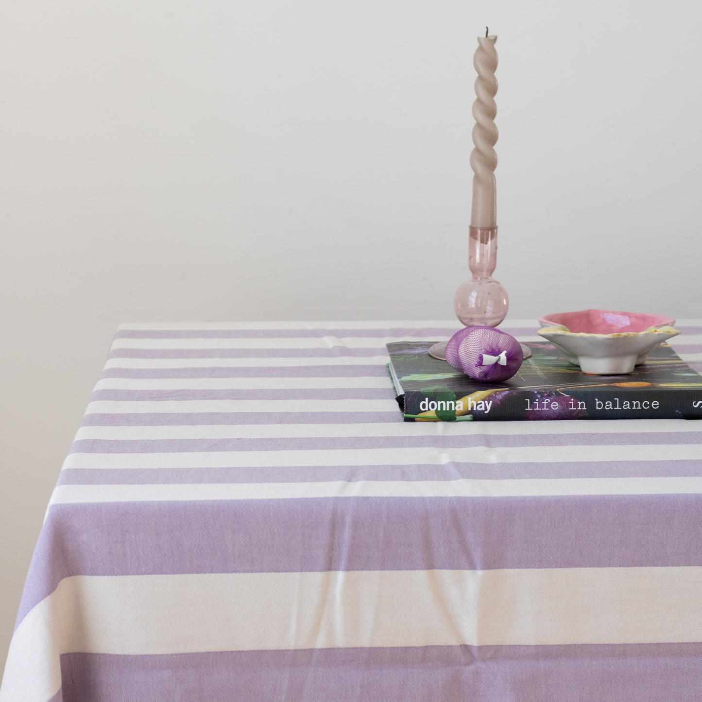 Table Label Paars Gestreept Tafelkleed